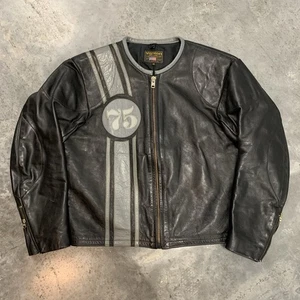 Giacca Moto Vintage Vanson Pelle 48 Nera Made In USA Caferacer Uomo - Foto 1 di 17