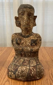 Pre-Columbian Nayarit Pottery Figure Clay Sculpture Kneeling Female Primitive - Picture 1 of 10