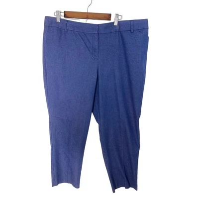 Van Heusen pants chinos slacks trousers women's 18 plus size slate blue pin strp - Image 1 of 4