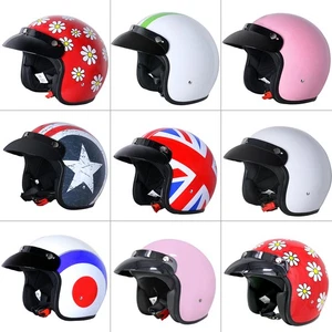 Zorax Open Face Half Motorcycle Motorbike Helmet Retro Vintage Lady Women Pink - Picture 1 of 24