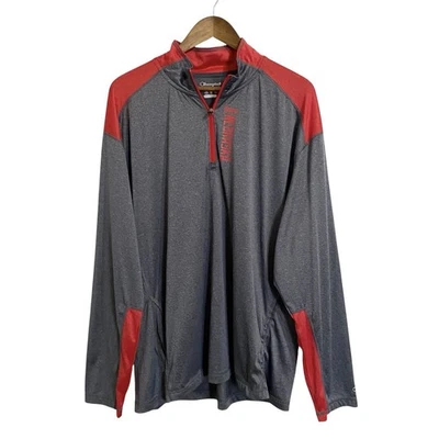 Champion Nebraska Huskers Shirt Mens XL Red Gray Long Sleeve Pullover 1/4 Zip - Image 1 of 4