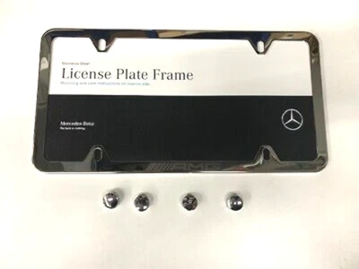 New Genuine Mercedes-Benz License Plate Frame Polished AMG Slim Line OE Q6880137 - Image 1 of 4
