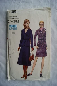 c1970 Vogue Pattern No. 7884 misses suit, size 14, 36 inch, 91 cm bust - Picture 1 of 1