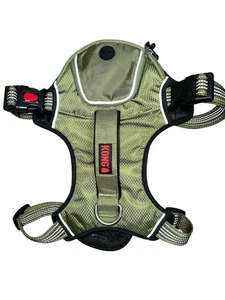 KONG Ultra Durable WASTE BAG GREEN REFLECTIVE DOG HARNESS SIZE XL - Picture 1 of 7