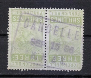 Great Britain Foreign Bill Three Shilling stamps Victoria period / Cancelled - Picture 1 of 2