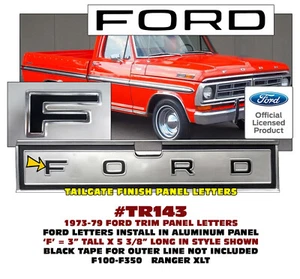 TR143 1970 1971 1972 FORD RANGER XLT PUERTA TRASERA MOLDURA PANEL LETRAS INSERCIONES - Imagen 1 de 1