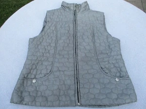 Jane Ashley Puffer Vest/Jacket Women's Size Large Silver Quilted Lightweight - Picture 1 of 10