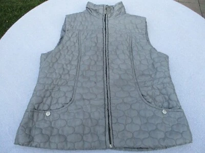 Jane Ashley Puffer Vest/Jacket Women's Size Large Silver Quilted Lightweight - Image 1 of 4