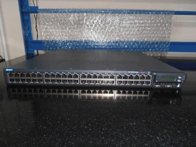 Juniper EX4200-48T 48 Port Gig 8 X PoE Switch EX-UM-2X4SFP  2 X EX-PWR-320AC PSU - Image 1 of 4