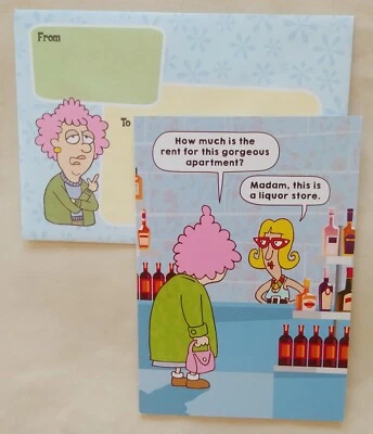 AUNTY ACID "Pleasing Space" (1) Leanin Tree Birthday Card, New With (1) Envelope - Image 1 of 4