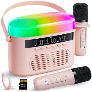 Karaoke Machine for Kids & Adults with 2 Wireless Mics 2400mAh Portable Bluet... - Picture 1 of 7