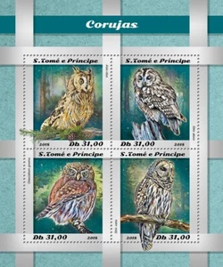 Owls MNH Stamps 2018 Sao Tome Principe M/S - Picture 1 of 1