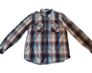 Camisa Hurley abotonada para hombre talla XXL manga larga multicolor a cuadros usada en excelente estado B13 - Imagen 1 de 10