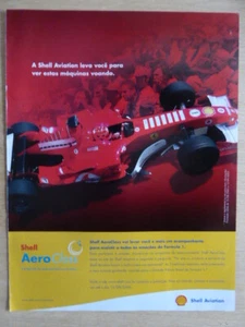 2005 PUB SHELL AVIATION AEROCLASS FORMULA 1 FERRARI SCHUMACHER PORTUGUESE AD - Imagen 1 de 1