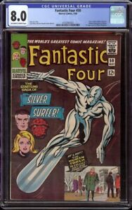 Fantastic Four # 50 CGC 8.0 OW/W (Marvel, 1966)  1st Silver Surfer cvr looks 8.5
