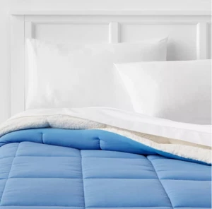 Hellblau - Mikrofaser Wendebettdecke (Größe TWIN extra lang) - Kunst Shearli - Bild 1 von 4