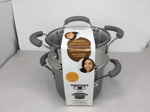 Olla para salsa Rachael Ray Brights con inserto de vapor, 3 cuartos, gris sal marina - Imagen 1 de 5