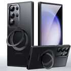 For Samsung Galaxy S24 Ultra S24+ Magnetic Rubber Case Ring Stand Mag Safe Cover