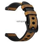For MOTO 360 3rd Gen Smartwatch Band Genuine Leather Rubber Hybrid Wrist Strap