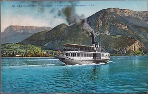 ANNECY 74 Vapeur FRANCE sur le Lac CPA écrite à Mr Vachon St Étienne 7 mai 1932 - Picture 1 of 2