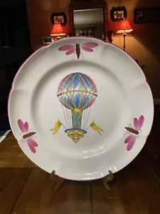St. Clements French Faience Hot Air Balloon Decorative Plate 1968 - Picture 1 of 8