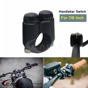 2-Button Handlebar Swith Turn Signal Hand Control Momentary Switch Fit 7/8" Bar