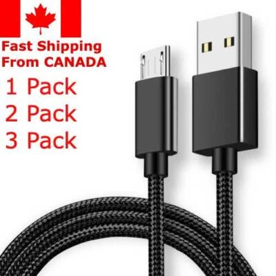 Micro USB Charger Transfer Braided Cable For Android Samsung Galaxy S7 S6 PS4 - Image 1 of 2