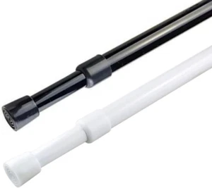 2Pcs Spring Tension Rods Adjustable 24-39 Inch Short Tension Curtain Rod No Dril - Picture 1 of 9