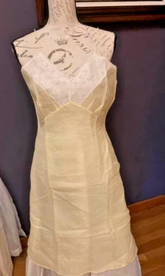 Antique Victorian/Edwardian Cotton/LINEN Full Slip Eyelet Bodice - Image 1 of 3