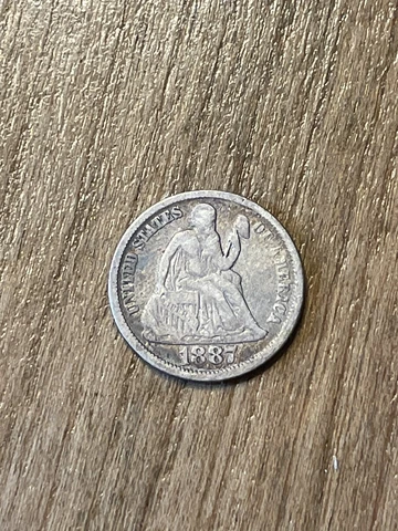 1887 Seated Liberty Dime VF Cover