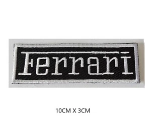 Motores Ferrari Parche Blanco Bordado Plancha de coser en Parches Insignias Paño de transferencia - Imagen 1 de 3