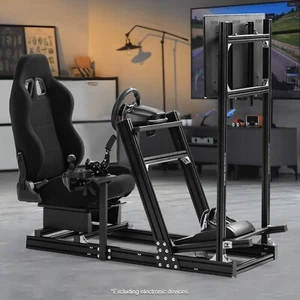 Marada Racing Simulator Cockpit Aluminum with TV Stand & Seat Fit Logitech G920 - Picture 1 of 119