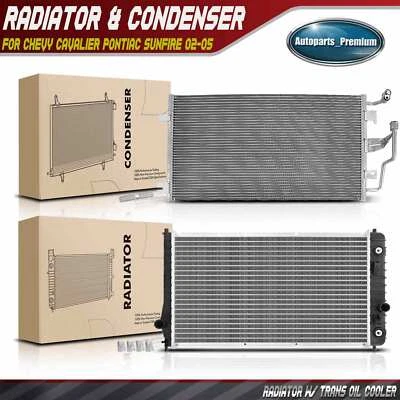 Kit de refrigeración de radiador y condensador de CA para Chevrolet Cavalier Pontiac Sunfire 02-05 Foto 1 de 4