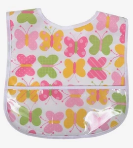 3 MARTHAS Butterfly Laminated Cotton Bib NWT - Picture 1 of 1
