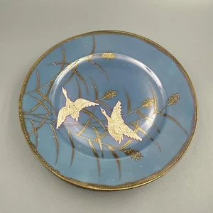 Shofu Gans Vogel Deko Teller weiß blau Himmel handbemalt 4er Set - Bild 1 von 12