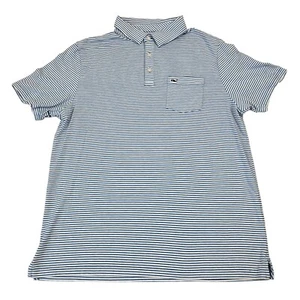 Vineyard Vines Edgartown Polo Shirt Mens Medium Blue Striped Stripes Casual Golf - Picture 1 of 10
