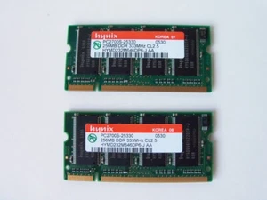 Hynix 530A 2 x 256MB laptop memory PC2700s-25330 pre-owned (#52) - Picture 1 of 3