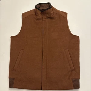 PETER MILLAR M Crown Fleece Darien Vest Brown Soft Wool Cashmere - Picture 1 of 15