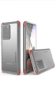 ArmadilloTek Cyber Ranger Designed for Samsung Galaxy S20 Ultra Clear/Red - Picture 1 of 6