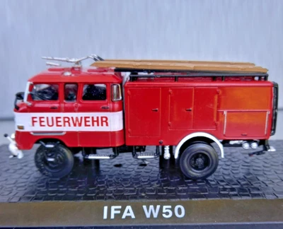 Vintage Atlas Fire Engines IFA W50 1:72 Diecast Metal.red color - Image 1 of 4