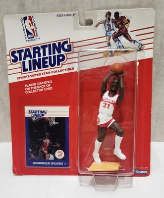 1988 Kenner Стартовый состав НБА Доминик Уилкинс Atlanta Hawks ЗАПЕЧАТАННЫЙ В Упаковке - Изображение 1 из 4