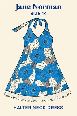 Vintage Y2K 2000's Jane Norman deadstock  Floral Halterneck Mini Dress Sz 14.  - Image 1 of 4