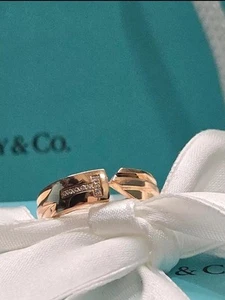 Tiffany & Co. 18k Rose Gold Diamond Modern Key Ring Band Size 7.25 ✨️Authentic✨️ - Picture 1 of 10