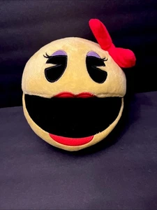 Peluche de fábrica de juguetes NAMCO amarillo rojo negro Ms Pac-Man 8" 2017 - Imagen 1 de 6