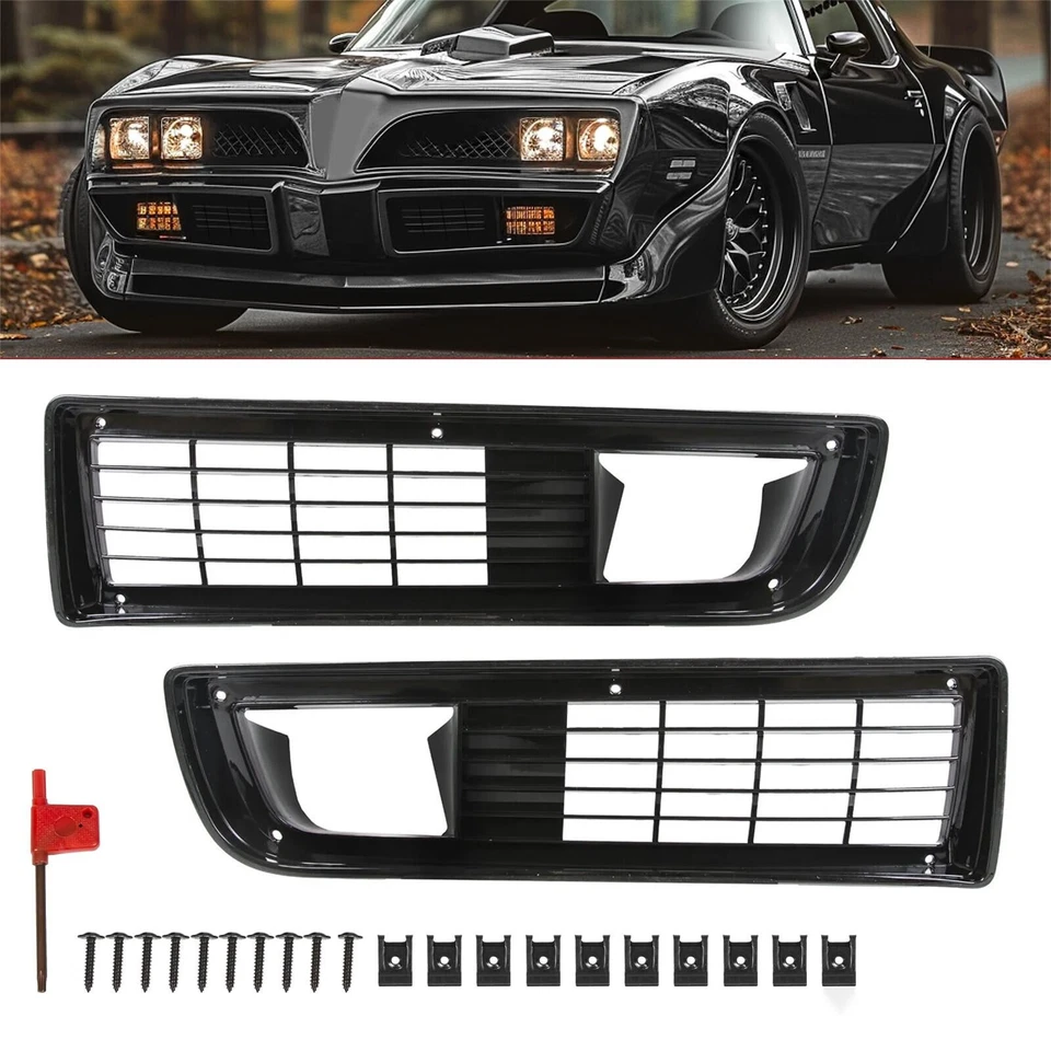 Juego de inserciones de rejilla de cubierta de parachoques delantero izquierdo y derecho para Pontiac Firebird 1979-1981 Foto 1 de 4