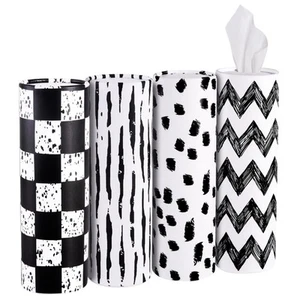 Car Tissues Holder with Facial Tissues, 4 Pack Car Tissues Cylinder, Travel T... - Picture 1 of 6