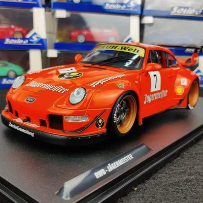 AUTO SOLIDA PORSCHE RWB JAGERMEISTER ARANCIONE 2020 1:18 NUOVA SCATOLA S1808506 - Immagine 1 di 4