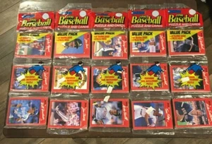 1990 Donruss BASEBALL 5 Value Packs of 48 Trading Cards & 9 Yaz puzzle pieces - Picture 1 of 2