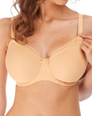 Freya Pure Nursing Bra 40F Drop Cup Nude Beige Underwired Padded Full Cup 1581 - Image 1 of 4