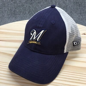 Milwaukee Brewers New Era Trucker Hat Mens Blue OS Curved Brim Embroidered Logo - Picture 1 of 11